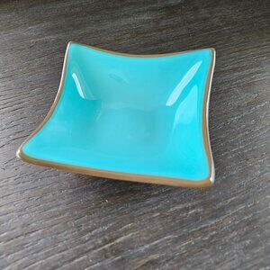Teal and Brown/Grey Ceramic Trinket Dish